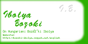 ibolya bozoki business card